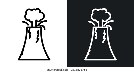 Volcano outlined icon vector collection.