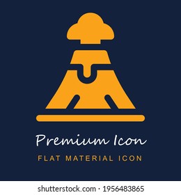 Volcano premium material ui ux isolated vector icon in navy blue and orange colors