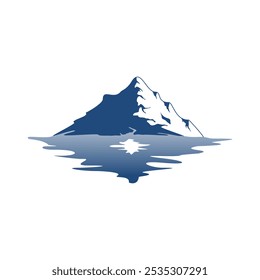 Volcano and sea illustration design vector