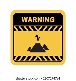 volcano sign on white background