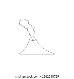 volcano. simple flat vector icon illustration. outline line symbol - editable stroke