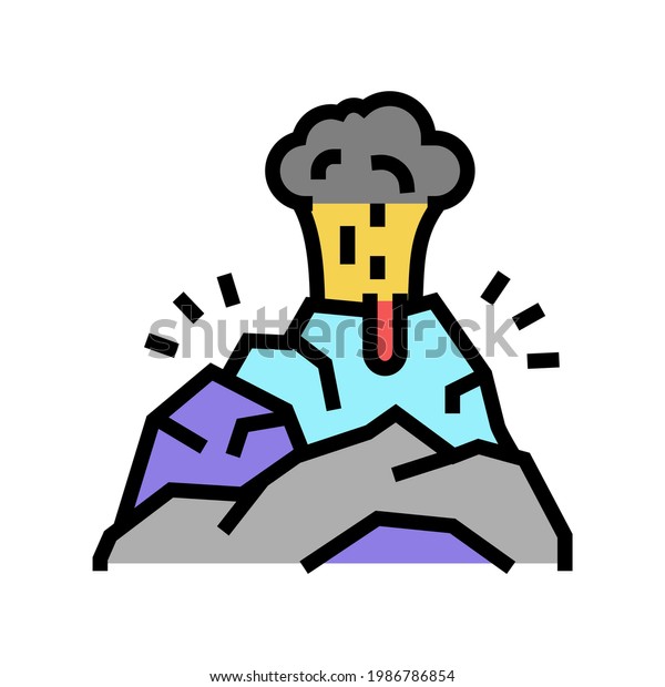 volcano smoke color icon vector. volcano\
smoke sign. isolated symbol\
illustration