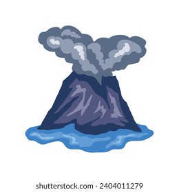 volcán con diseño aislado de humos