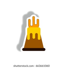 volcano sticker. volcano eruption and magma
