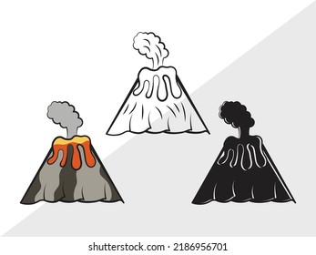 Volcano SVG Printable Vector Illustration svg