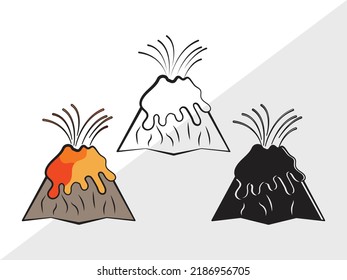 Volcano SVG Printable Vector Illustration svg