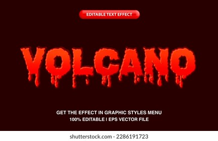 Volcano text effect, editable hot and magma text style