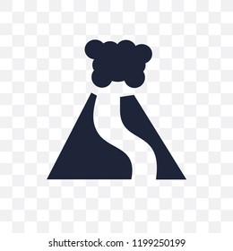 Volcano transparent icon. Volcano symbol design from Weather collection. Simple element vector illustration on transparent background.