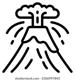 Volcano tropical holiday icon illustration