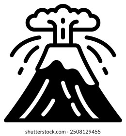 Volcano tropical holiday icon illustration