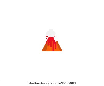 Volcano vector flat icon. Isolated Volcano mountain, lava, crater, hot magma emoji illustration 