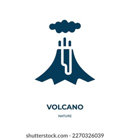 volcano vector icon. volcano, danger, hot filled icons from flat nature concept. Isolated black glyph icon, vector illustration symbol element for web design and mobile apps