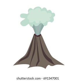 Volcano vector icon. Icelandic schematic nature, isolated on white background