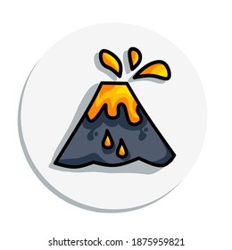 volcano, vector illustration of an erupting mountain, a mountain that emits hot orange lava, for illustration of an eruption extinguisher, volcano, erupting volcano, natural disaster.   flat design