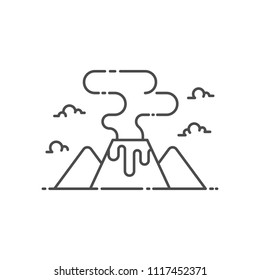 Volcano vector illustration outline style