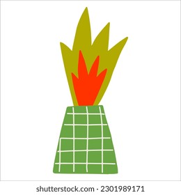 Volcano vector illustration in scandinavian style.