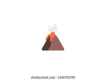 Volcano Vector Isolated Emoticon. Volcano Icon