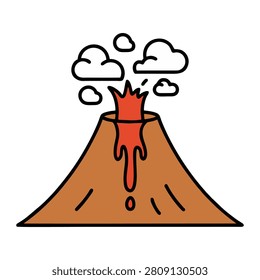 Volcano vector isolated on white background