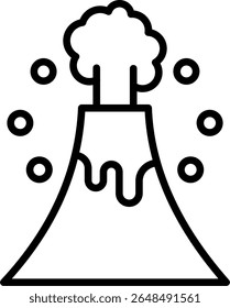 Volcano Vector Line Icon Design