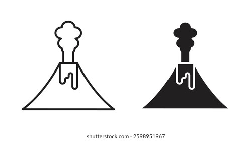 Volcano vector line icon illustration collection.