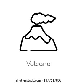 volcano vector line icon. Simple element illustration. volcano outline icon from stone age concept. Can be used for web and mobile