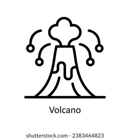 Volcano vector outline  Design illustration. Symbol on White background EPS 10 File 