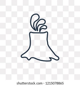 Volcano vector outline icon isolated on transparent background, high quality linear Volcano transparency concept can be used web and mobile