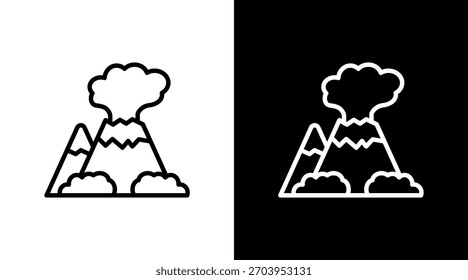 Design des weißen Vulkan-Symbolsatzes