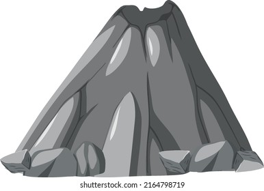 Volcano without lava isolated illustration