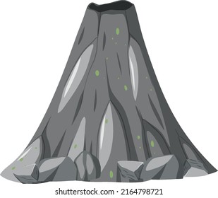 Volcano without lava isolated illustration