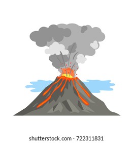 Volcano Woke Spewed Out Lava Volcanic Stock Vector (Royalty Free ...