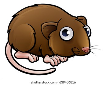 A vole or brown mouse cartoon character