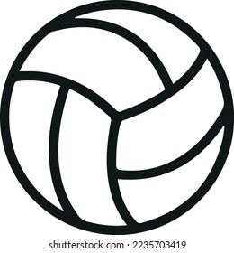 Voleyball minimal line icon. Web stroke symbol design. Voleyball sign isolated on a white background. Premium line icon.