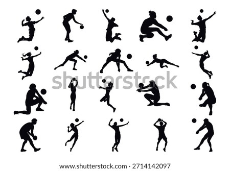 Voleyball Player Silhuette Illustration Element