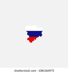 Volgograd map and flag Russia Vector Illustration