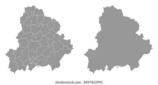 Volgograd Oblast map, administrative division of Russia. Vector illustration.