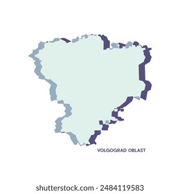 Mapa del óblast de Volgogrado - Mapa Mundial Plantilla Internacional de Vectores. Ilustración vectorial de silueta de región de Rusia