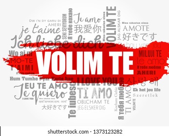 Volim te, I Love You in Croatian, word cloud in different languages of the world