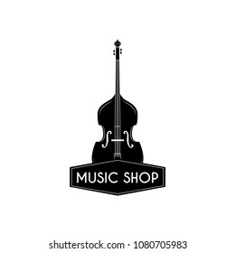 Volin Icon. Music shop logo. Music store label emblem. Musical instrument symbol. Vector illustration