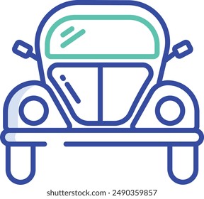 Volkswagen car outline color vector illustration