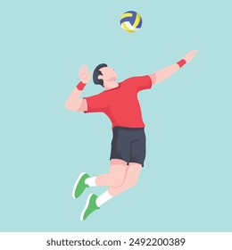volley athlete vector art design