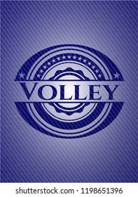 Volley badge with denim texture