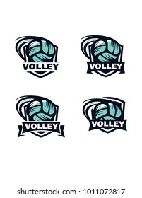 Volley Badge Vector Logo Set of 4
