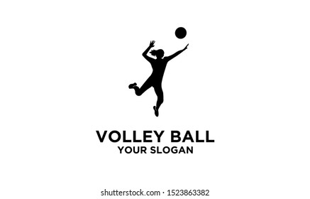 volley ball athlete logo silhouette vector template