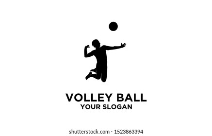volley ball athlete logo silhouette vector template
