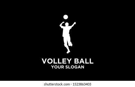 volley ball athlete logo silhouette vector template