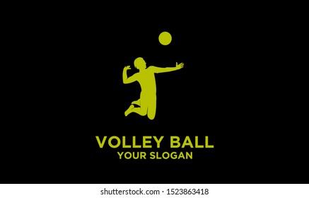 volley ball athlete logo silhouette vector template