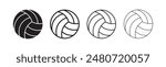 volley ball black outline design vector illustration isolated white background