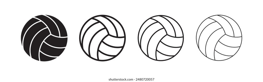 volley ball black outline design vector illustration isolated white background