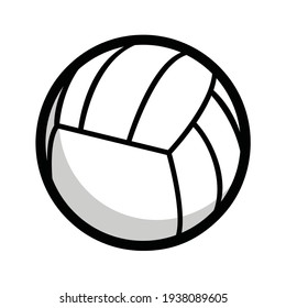 Volley Ball Black And White Bold Outline Vector Design